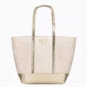 LIMITED EDITION Victoria’s Secret Canvas Sequin Weekender Tote Bag